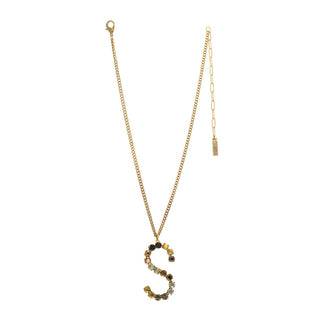 Monogram Necklace in Colors in Metallics