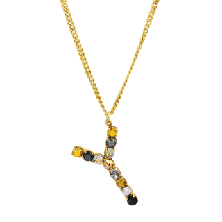 Monogram Necklace in Colors in Metallics