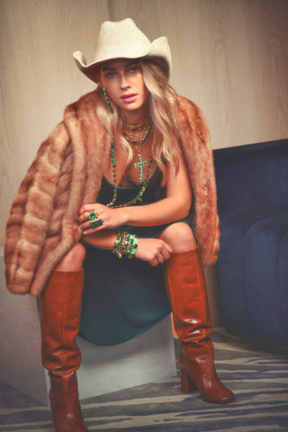 Twiggy Plus Ring in Magestic Green