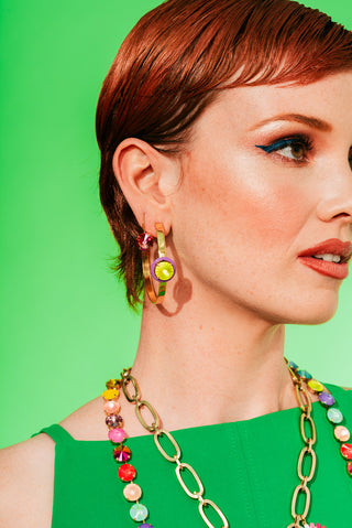 Caitlin Small Round Earrings in Candy Crush
