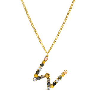 Monogram Necklace in Colors in Metallics
