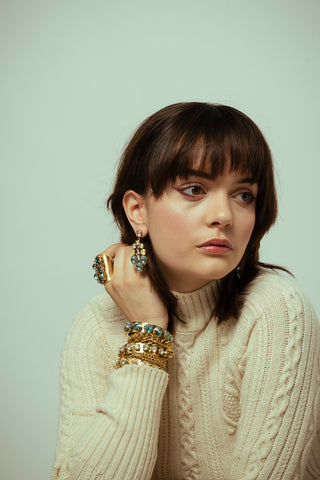 Leonie Earrings in Champagne