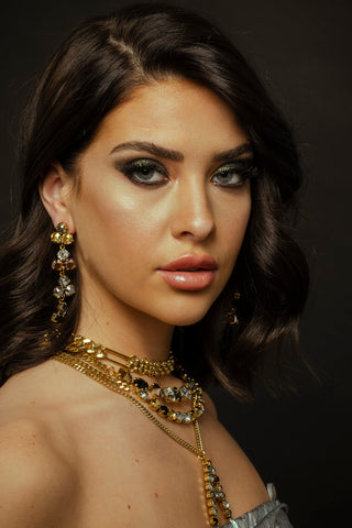 Monogram Necklace in Colors in Metallics