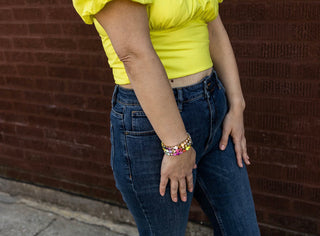 Olivia Rainbow Ombre 3 Strand Stretch Bracelet