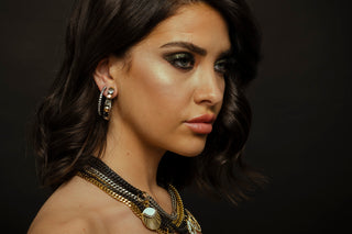 Slim Hoop Earrings in Gunmetal
