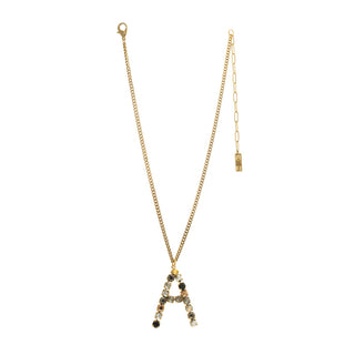 Monogram Necklace in Colors in Metallics