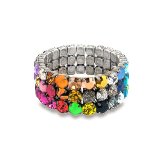 Olivia Rainbow Ombre 3 Strand Stretch Bracelet