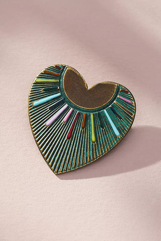 Mint Heart Brooch