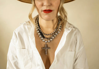 Collier Donatella en argent antique