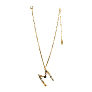 Monogram Necklace in Colors in Metallics