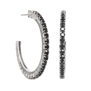 Boucles d'oreilles créoles fines en argent antique