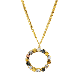 Monogram Necklace in Colors in Metallics