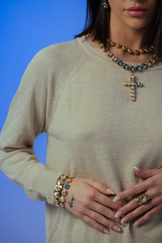 Donatella Necklace in Champagne Aqua