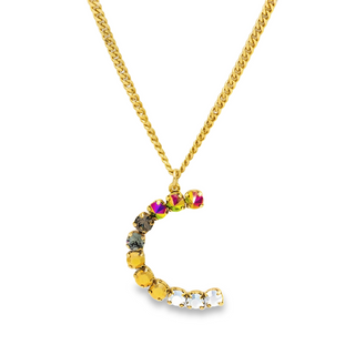 Monogram Necklace in Colors in Metallics