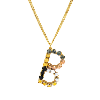 Monogram Necklace in Colors in Metallics