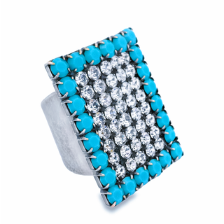 Ashley Ring in Antique Silver / Turquoise
