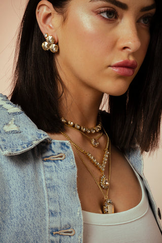 Reya Earrings in Champagne