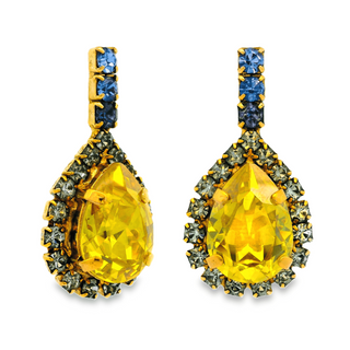 Brent Earrings in Citrus Lime Champagne