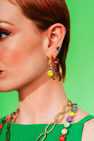 Caitlin Small Round Earrings in Candy Crush