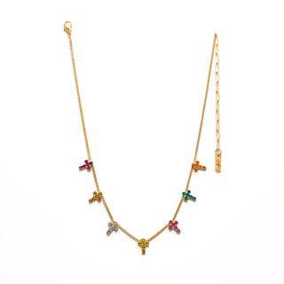 Multi Cross Necklace in Watermelon