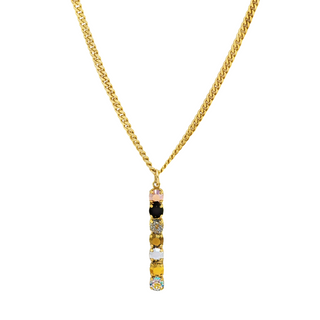 Monogram Necklace in Colors in Metallics