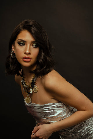Slim Hoop Earrings in Gunmetal