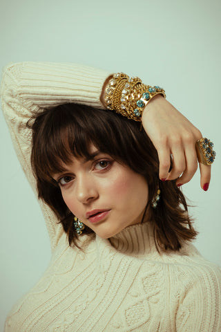 Leonie Earrings in Champagne