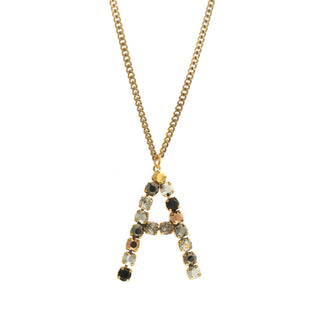 Monogram Necklace in Colors in Metallics