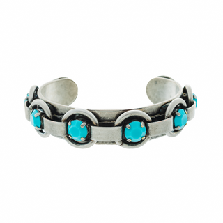Henley Cuff in Antique Silver / Turquoise