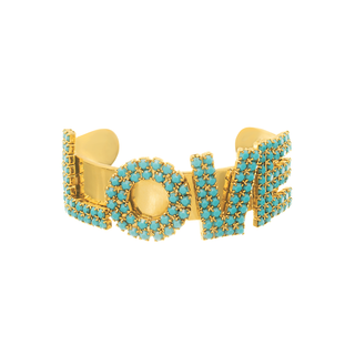 LA LA LOVE Cuff in Antique Gold / Turquoise