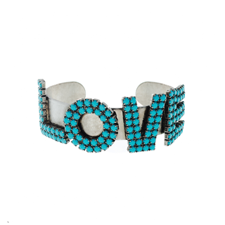 Manchette LA LA LOVE en Argent Antique