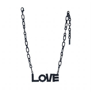 LA LA LOVE Necklace in Gunmetal / Jet