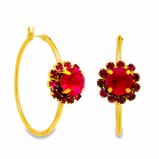 Mini Bianca Hoops in Fuchsia Matt