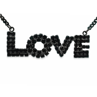 Mini LA LA LOVE Necklace in Smutt / Jet