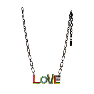 LA LA LOVE Necklace in Gunmetal