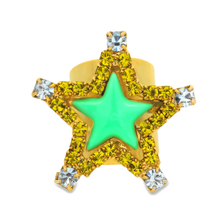 Super Star Ring In Enamel Mint