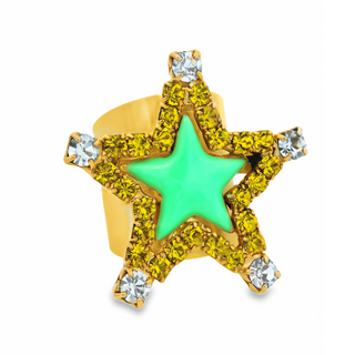 Super Star Ring In Enamel Mint
