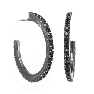 Slim Hoop Earrings in Gunmetal
