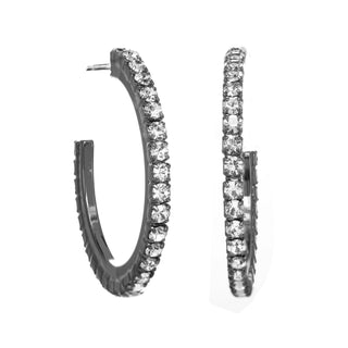 Slim Hoop Earrings in Gunmetal