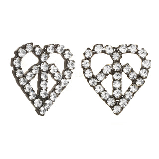 Peace & Love Studs in Gunmetal