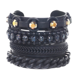 Sabrina Cuff Smutt 4 Stack of Bracelets