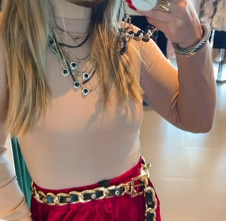 Metallic Neck Mess Necklace in Mixed Metal