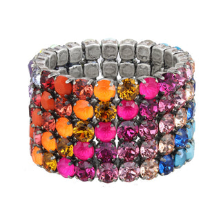 Olivia 5 strand Diagonal pattern Stretch Bracelet