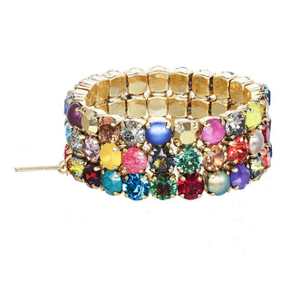Olivia 3 Strand Stretch Bracelet in Deep Tones