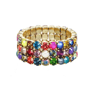 Olivia 3 Strand Stretch Bracelet in Deep Tones