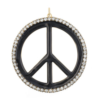 Large Black Peace Slide it Charm