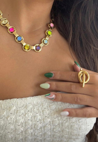 Link Necklace in Antique Gold POP