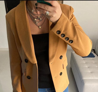 Metallic Neck Mess Necklace in Antique Gold