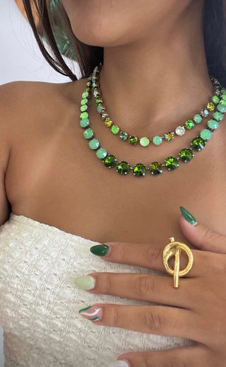 Oakland Necklace Green Mix