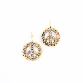 Peace Out Earrings in Metallics